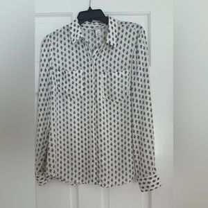 Black and white blouse size 8